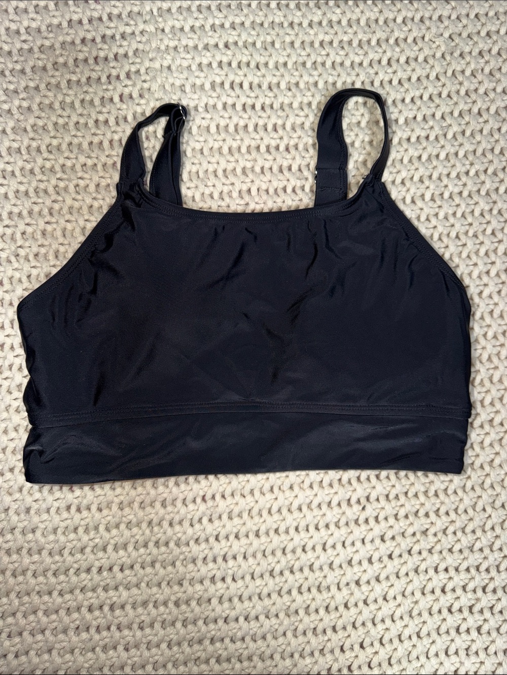 Black Women's Swim Bikini Top - Sleek Tank Style